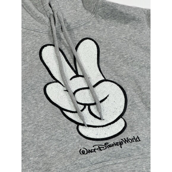 2025 Walt Disney World Park Mickey Peace Sign Hoodie Pullover Sweatshirt Gray XS - Picture 5 of 11